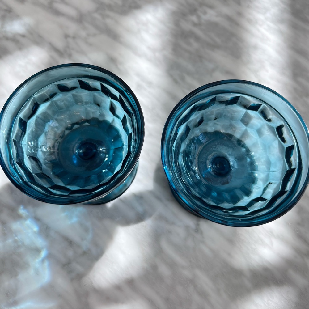 Vintage Colony Riviera Blue Dessert Glass Set - Picture 2 of 6